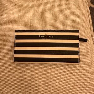 Kate Spade black/white striped wallet
